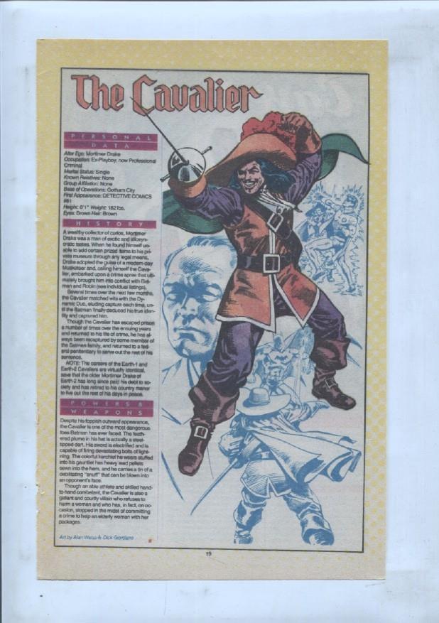 Ficha personaje DC Comics numero 217: Cave Carson + The Cavalier