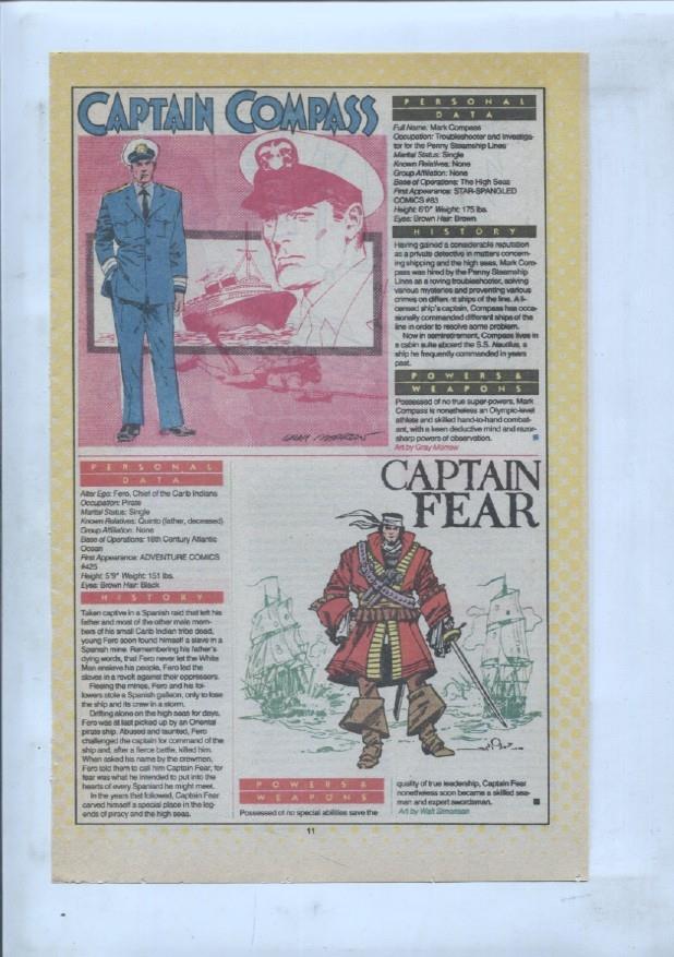 Ficha personaje DC Comics numero 219: Captain Marvel + Captain Compass + Captain Fear