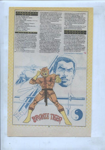 Ficha personaje DC Comics numero 225: Broot + Bronze Tiger