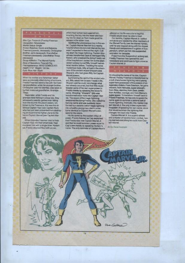 Ficha personaje DC Comics numero 218: Captain Nazi + Captain Marvel Jr.