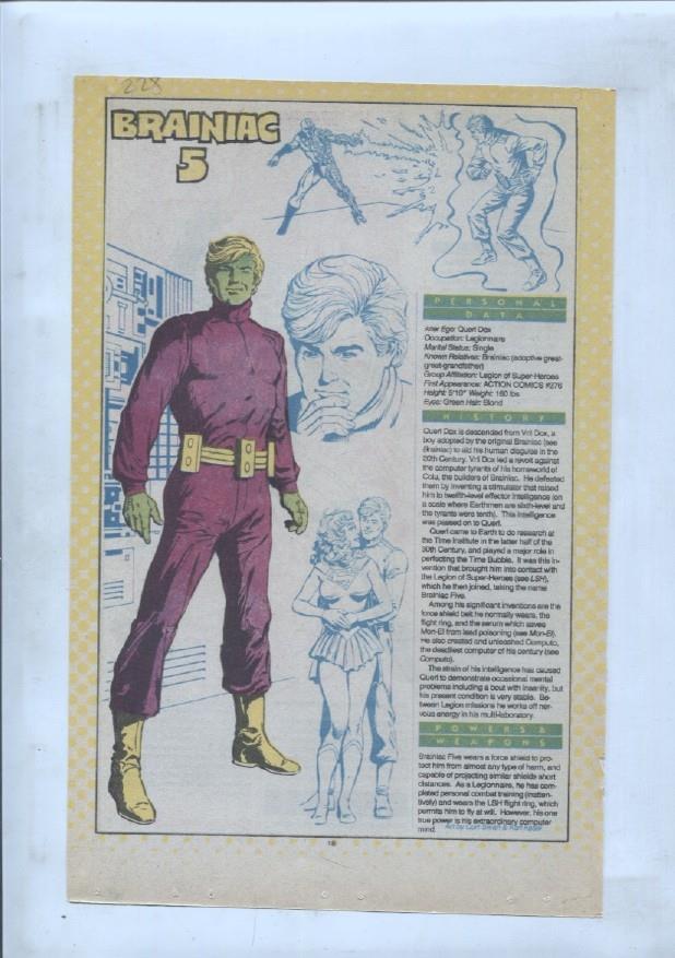 Ficha personaje DC Comics numero 228: Brainiac 5 + Brainiac