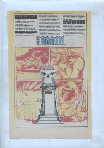 Ficha personaje DC Comics numero 229: The Brain + Boy Commandos