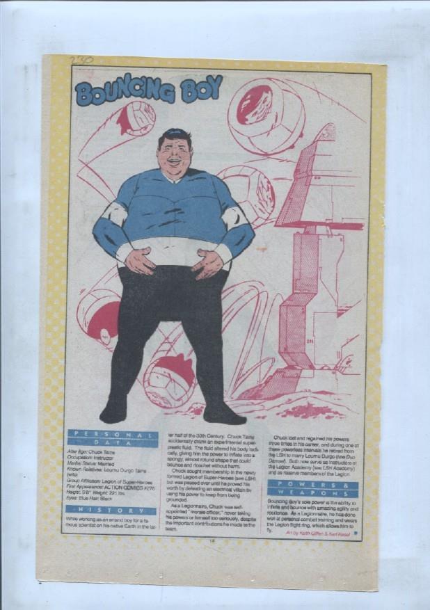 Ficha personaje DC Comics numero 230: Bouncing Boy + Bolt
