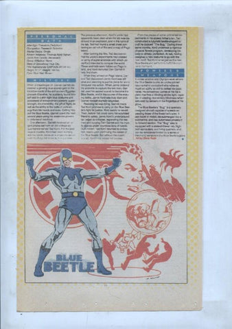 Ficha personaje DC Comics numero 231: Blue Devil + Blue Beetle