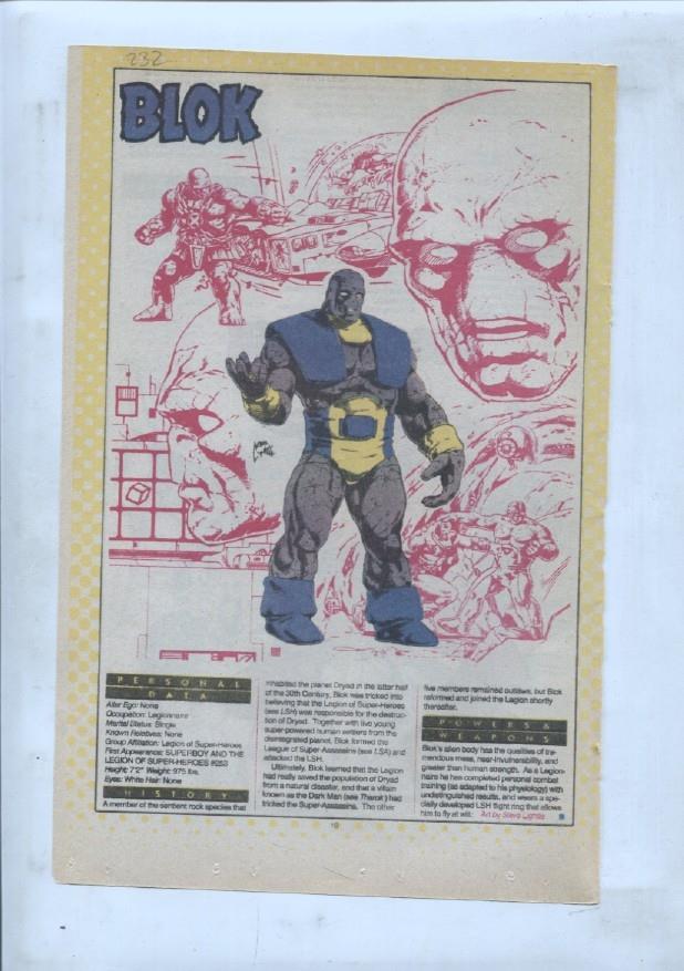 Ficha personaje DC Comics numero 232: Blok + Blockbuster