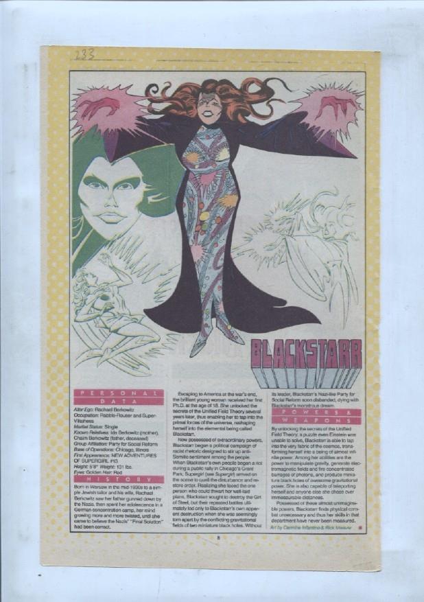 Ficha personaje DC Comics numero 233: Blacksstarr + Black Spider