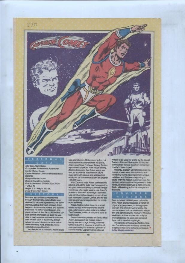 Ficha personaje DC Comics numero 220: Captain Comet + Captain Cold