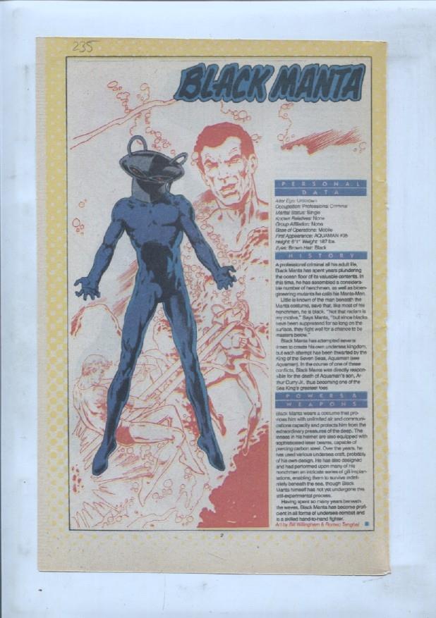 Ficha personaje DC Comics numero 235: Black Manta + Black Lightning