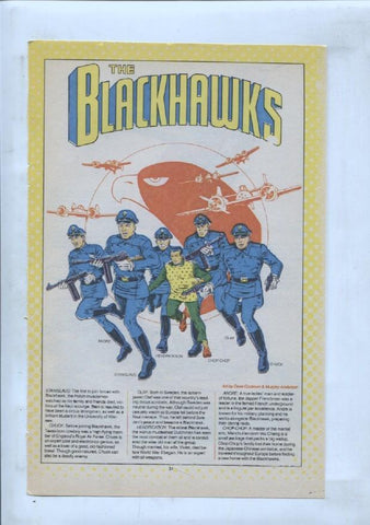 Ficha personaje DC Comics numero 236: The Blackhawks + Blackwak Plane + Island