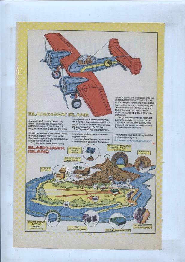 Ficha personaje DC Comics numero 236: The Blackhawks + Blackwak Plane + Island