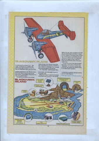 Ficha personaje DC Comics numero 236: The Blackhawks + Blackwak Plane + Island