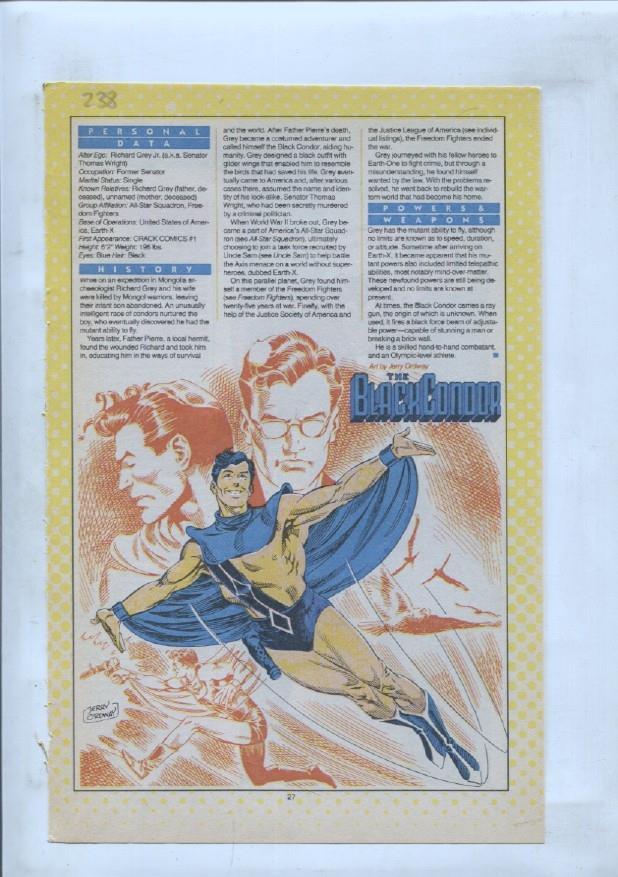 Ficha personaje DC Comics numero 238: The Blackcondor + Blackfire