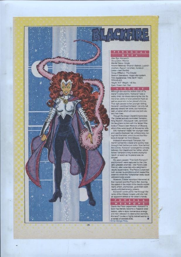 Ficha personaje DC Comics numero 238: The Blackcondor + Blackfire