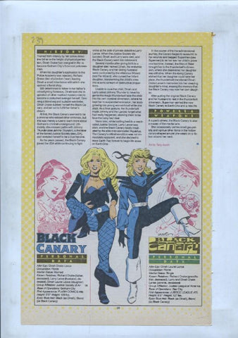 Ficha personaje DC Comics numero 239: Black Canary + Blackbriar Thorn 