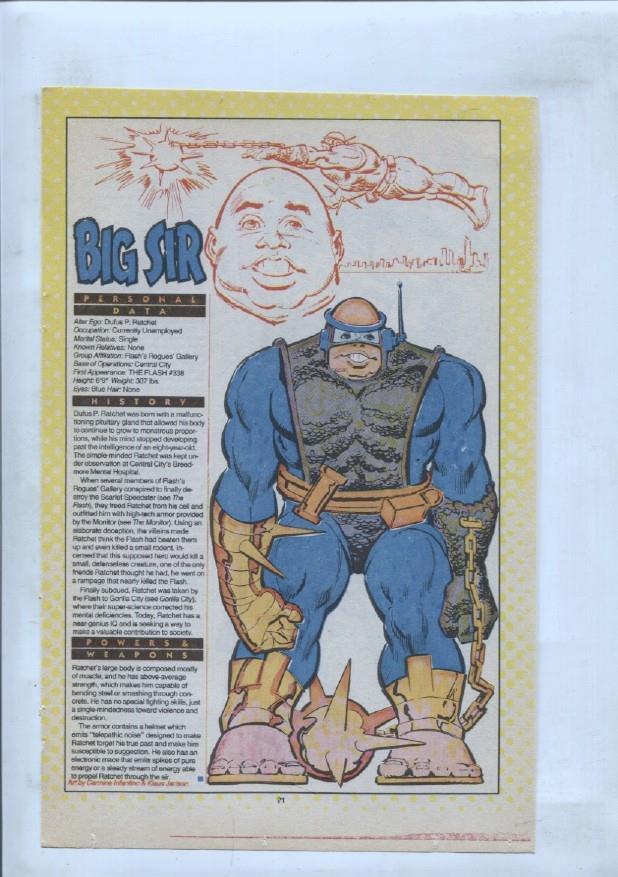 Ficha personaje DC Comics numero 241: Bizarro + Big Sir