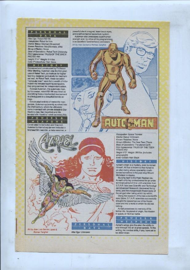 Ficha personaje DC Comics numero 251: Babe + Automan + Azrael