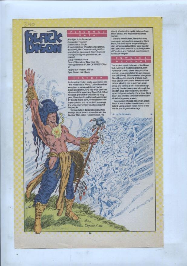 Ficha personaje DC Comics numero 240: Black Bison + Bizarro World