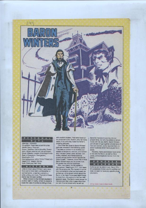 Ficha personaje DC Comics numero 249: Baron Winters + Baron Blitzkrieg