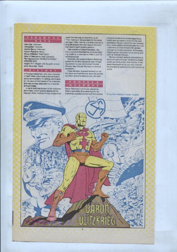 Ficha personaje DC Comics numero 249: Baron Winters + Baron Blitzkrieg