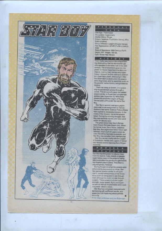 Ficha personaje DC Comics numero 252: Starfinger + Star Boy