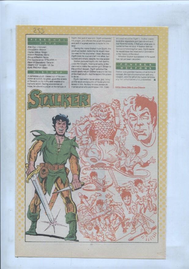 Ficha personaje DC Comics numero 253: Stalker + Sportsmaster