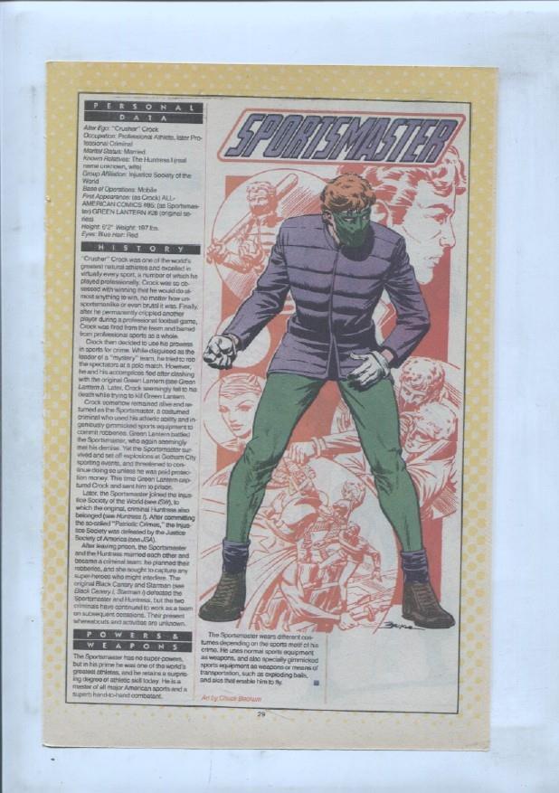 Ficha personaje DC Comics numero 253: Stalker + Sportsmaster
