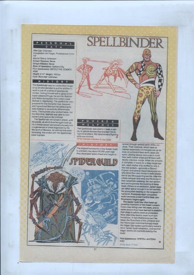 Ficha personaje DC Comics numero 254: The Spook + Spellbinder + Spider Guild