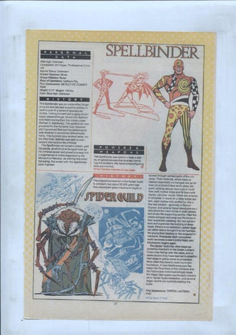 Ficha personaje DC Comics numero 254: The Spook + Spellbinder + Spider Guild