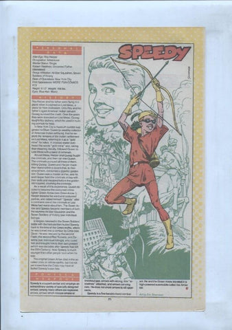 Ficha personaje DC Comics numero 255: Speedy + Speedy