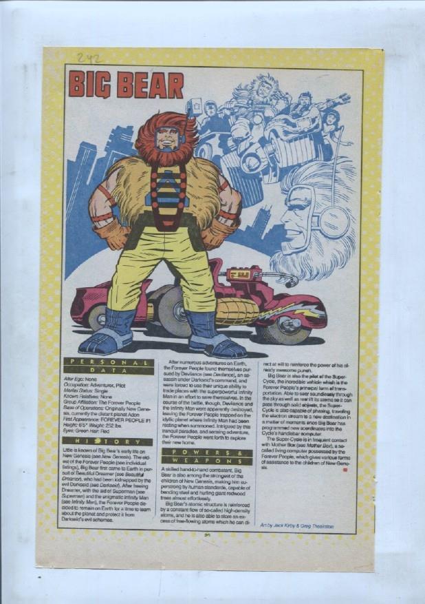 Ficha personaje DC Comics numero 242: Big Bear + Big Barda