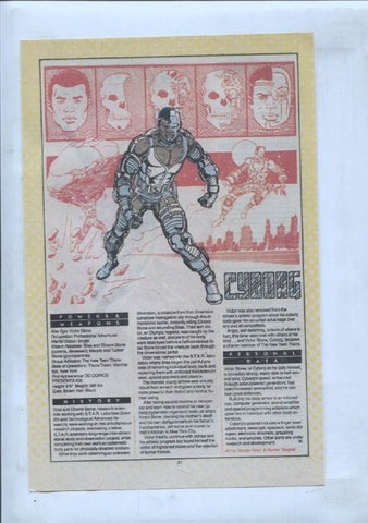 Ficha personaje DC Comics numero 266: Cyclotron + Cyborg