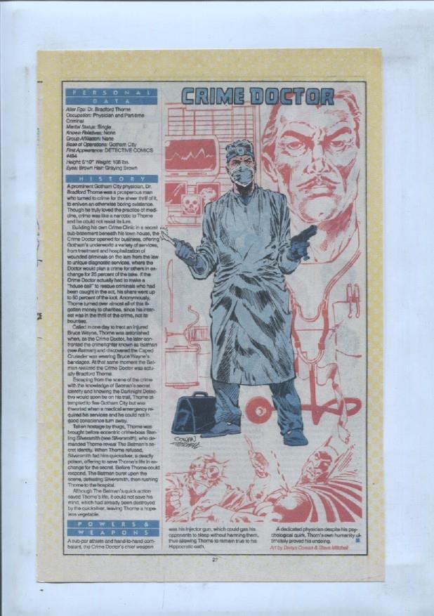 Ficha personaje DC Comics numero 268: Crime Syndicate + Crime Doctor