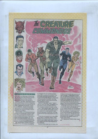 Ficha personaje DC Comics numero 269: Creeper + The Creature Commandos
