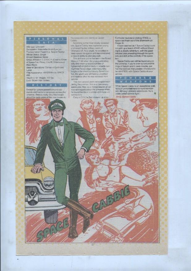 Ficha personaje DC Comics numero 257: Space Museum + Space Cabbie