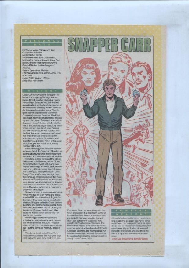 Ficha personaje DC Comics numero 259: Solomon Grundy + Snapper Carr