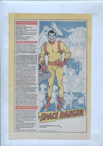 Ficha personaje DC Comics numero 261: The Space Ranger + Spanners Galaxy