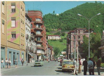 Postal E00730: Avenida José Antonio, Mieres, asturias