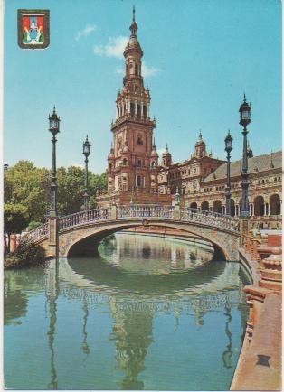 Postal E00741: Estanque de la Plaza España, Sevilla