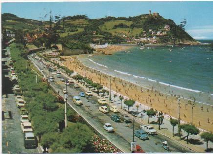 Postal E00777: Paseo Miraconcha y Monte Igueldo. San Sebastián