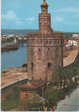 Postal E00905: Torre del Oro, Rio Guadalquivir, Sevilla