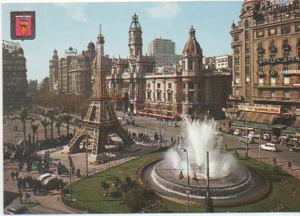 Postal E00787: Plaza Caudillo, Fallas, Valencia