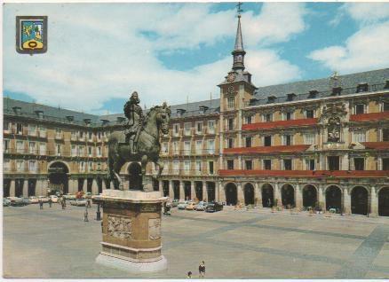 Postal E00800: Plaza Mayor, Madrid