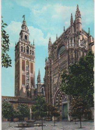 Postal E00879: Catedral , Giralda, Sevilla