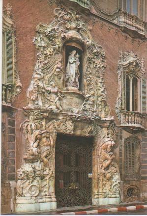 Postal E00837: Portada del Palacio del Marques de Dos Aguas, Valencia