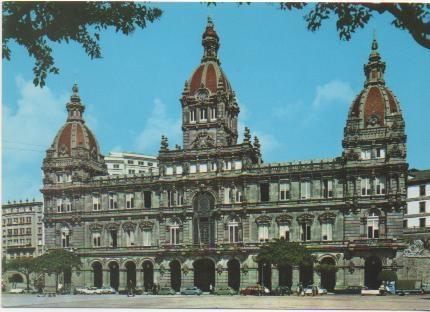 Postal E00843: Palacio Municipal, La Coruña