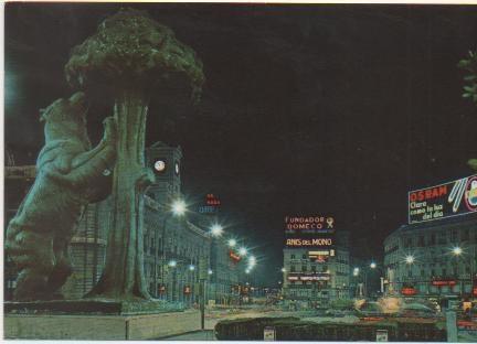 Postal E00224: Oso y Madroño en la Puerta del Sol, Madrid