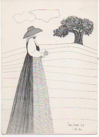 Postal E00295: Dibujo Ibiza