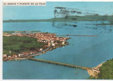 Postal E00136: El Grove y puente deLa Toja