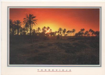 Postal E00198: Puesta de Sol Torrevieja, Valencia