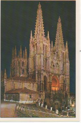 Postal E00477: Vista Catedral de Burgos